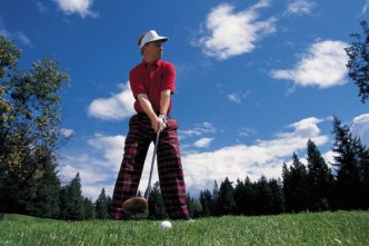 Golfer pre shot routine